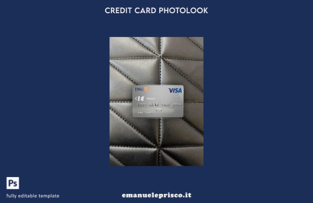modello frontale photolook in platino con carta Visa bancaria olandese ING in st
